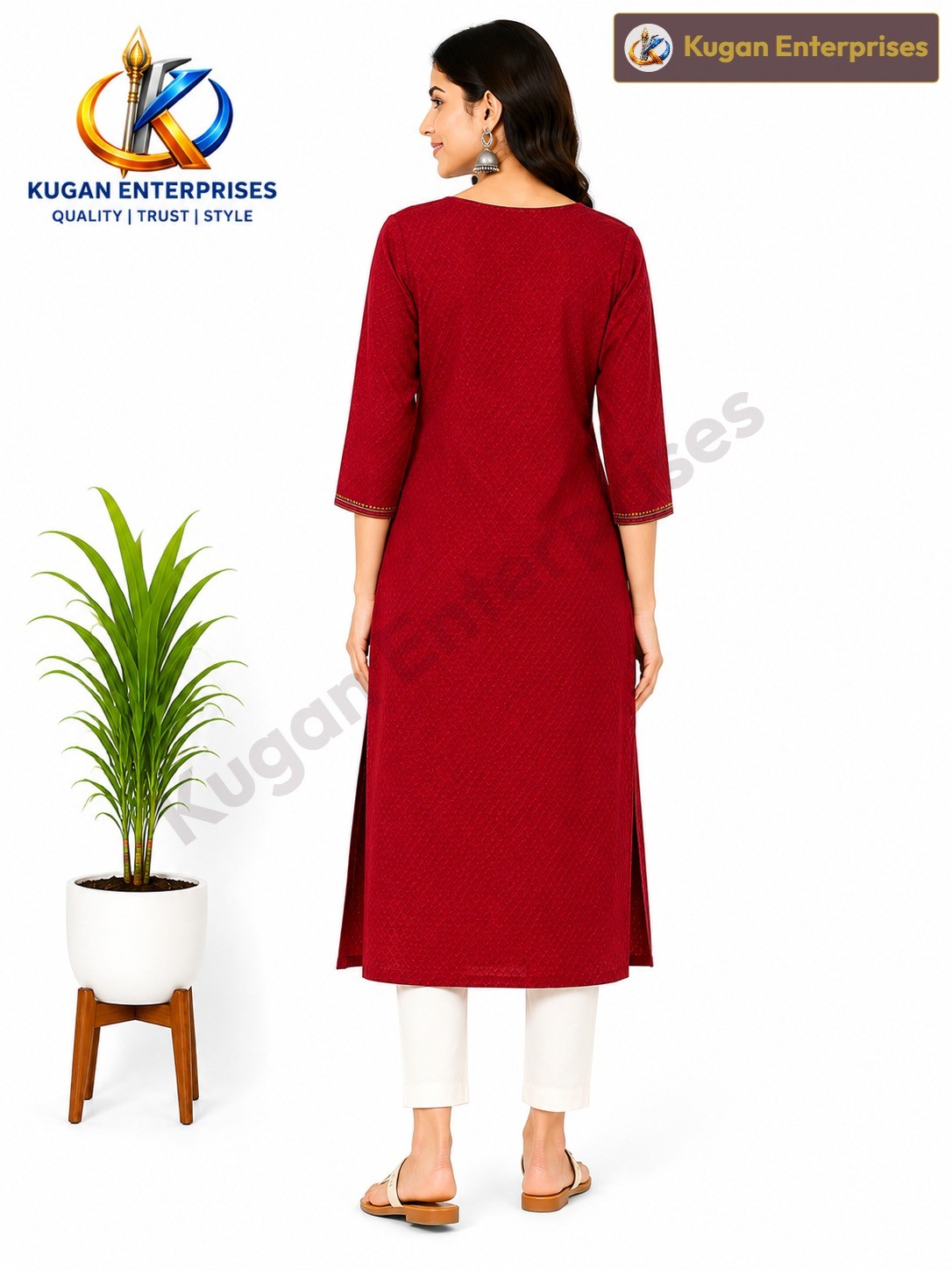 Maroon Heritage Floral Embroidered Kurta