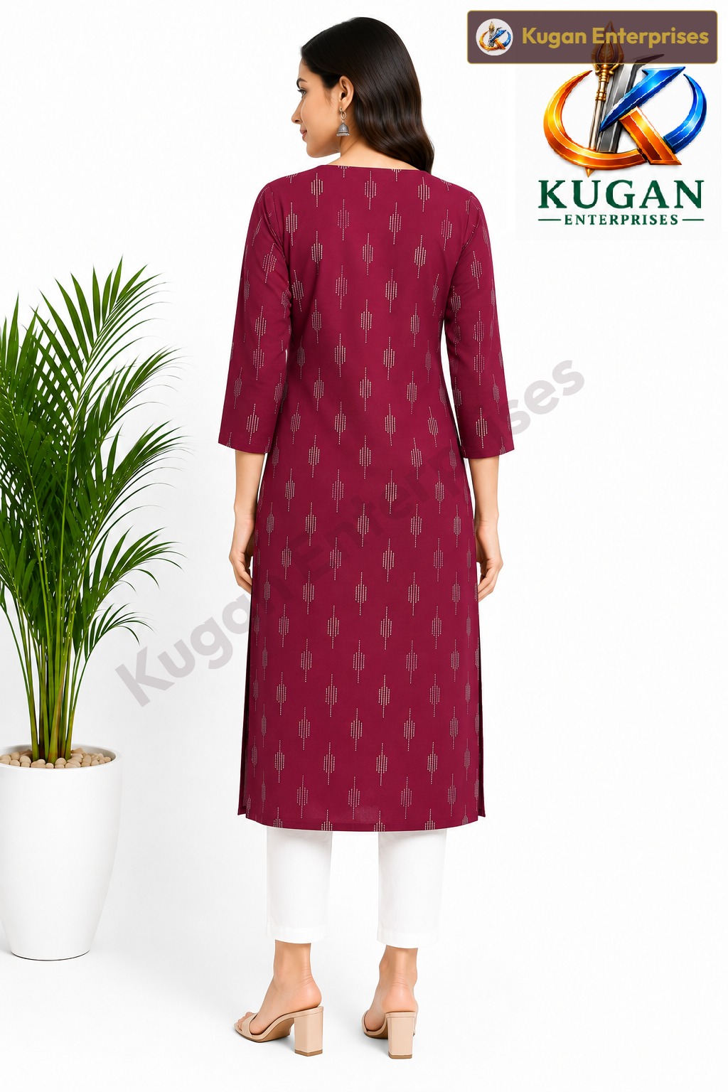 Maroon Blossom Embroidered Kurta