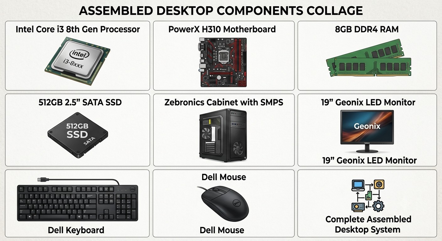 Rental Desktop PC – Intel Core i5 8th Gen |16GB RAM | 256 GB SSD | 19" Monitor