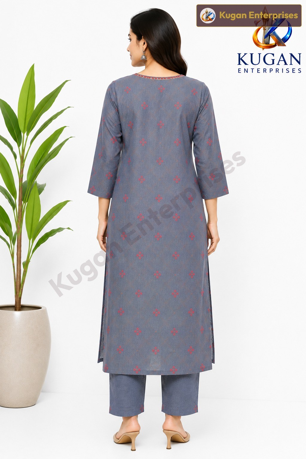 Elegance Grey Embroidered Kurta