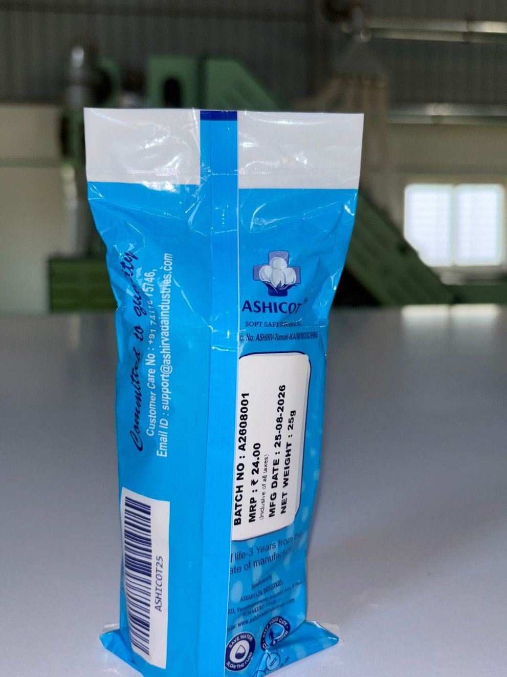 ASHICOT Absorbent Cotton Roll 25gm for Medical Use – 100% Pure, Soft & Non-Sterile for First Aid, Wound Dressing, Baby Cleaning, Clinics